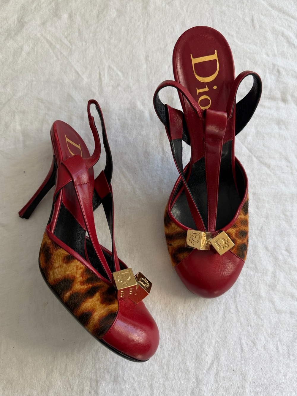 Rare Christian Dior by Galliano Leather Ponyhair Slingback Heels - Picture 9 of 14